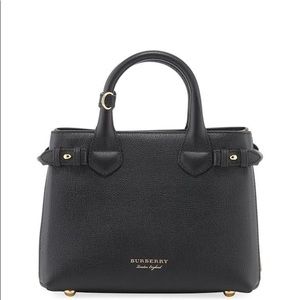 Burberry Bag Small Black Leather Tote